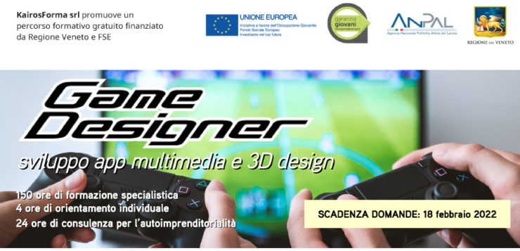 GAME DESIGNER: sviluppo app multimedia e 3D design – Dgr 1879/2020
